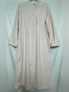 Miss Elaine Terry Pale Pink Long Button Robe L